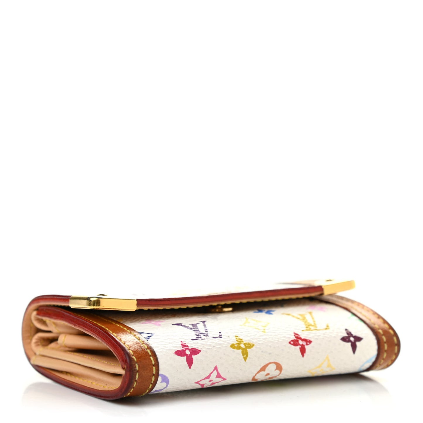 Monogram Multicolor Porte-Monnaie Plat Coin Purse White