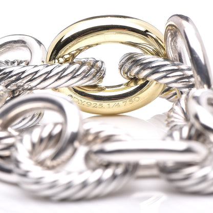 David Yurman Sterling Silver 18K Yellow Gold 19mm Extra Large Oval Link Bracelet 4 of 4