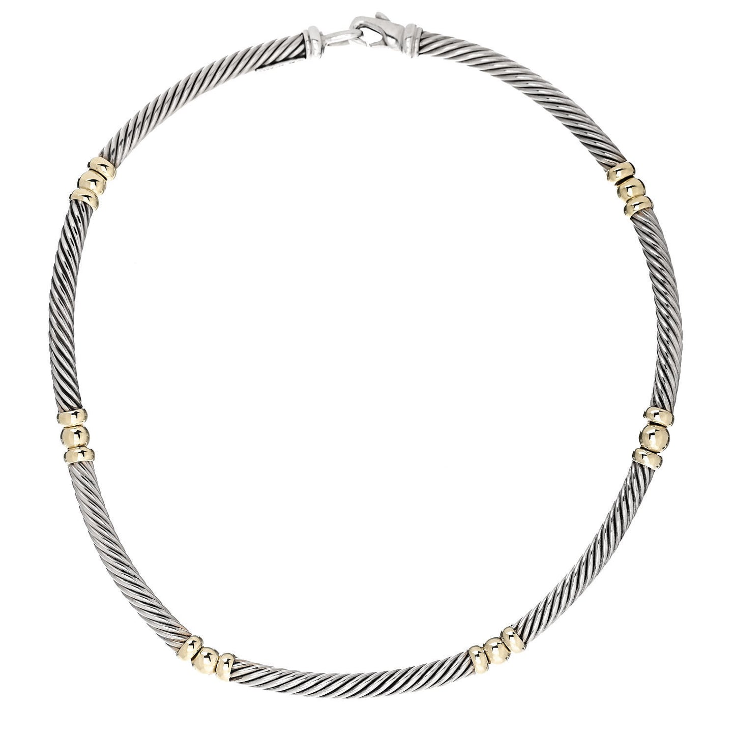 Sterling Silver 14K Yellow Gold Hampton Cable Necklace