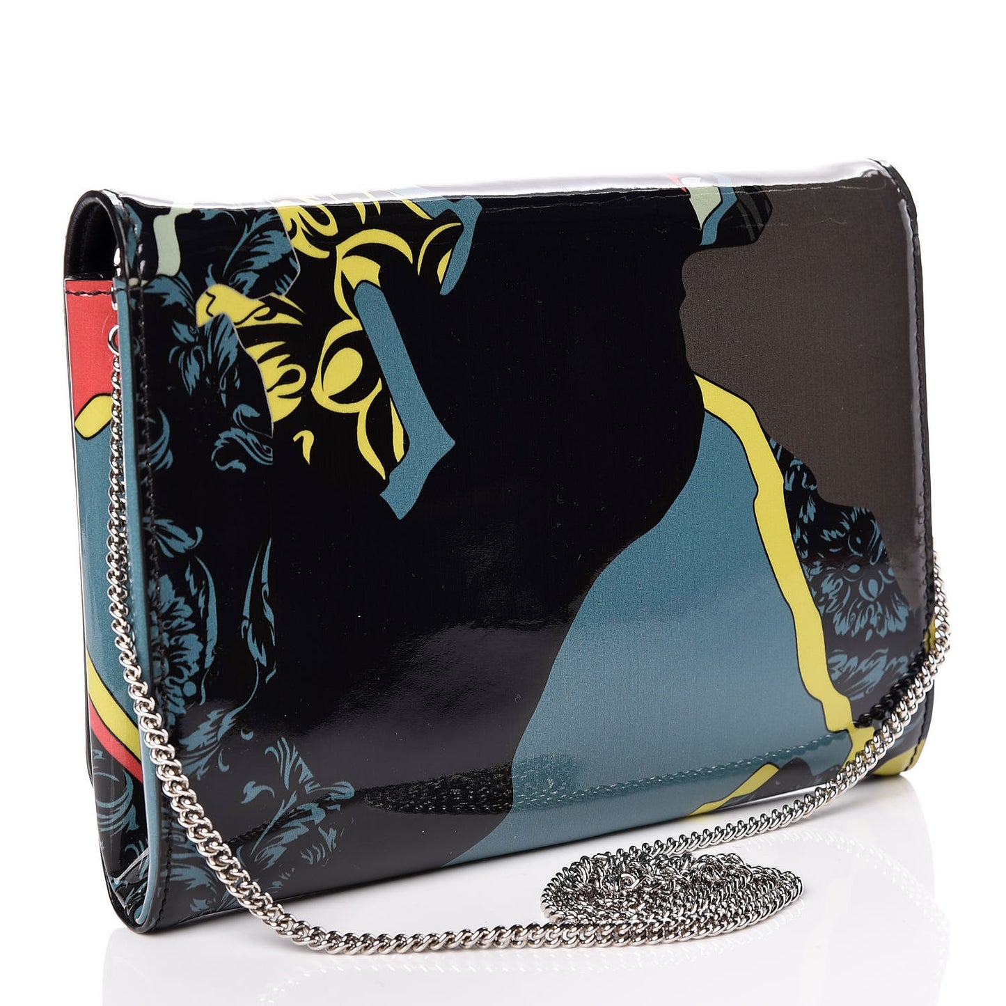 Patent Palazzo Medusa Chain Evening Bag Multicolor