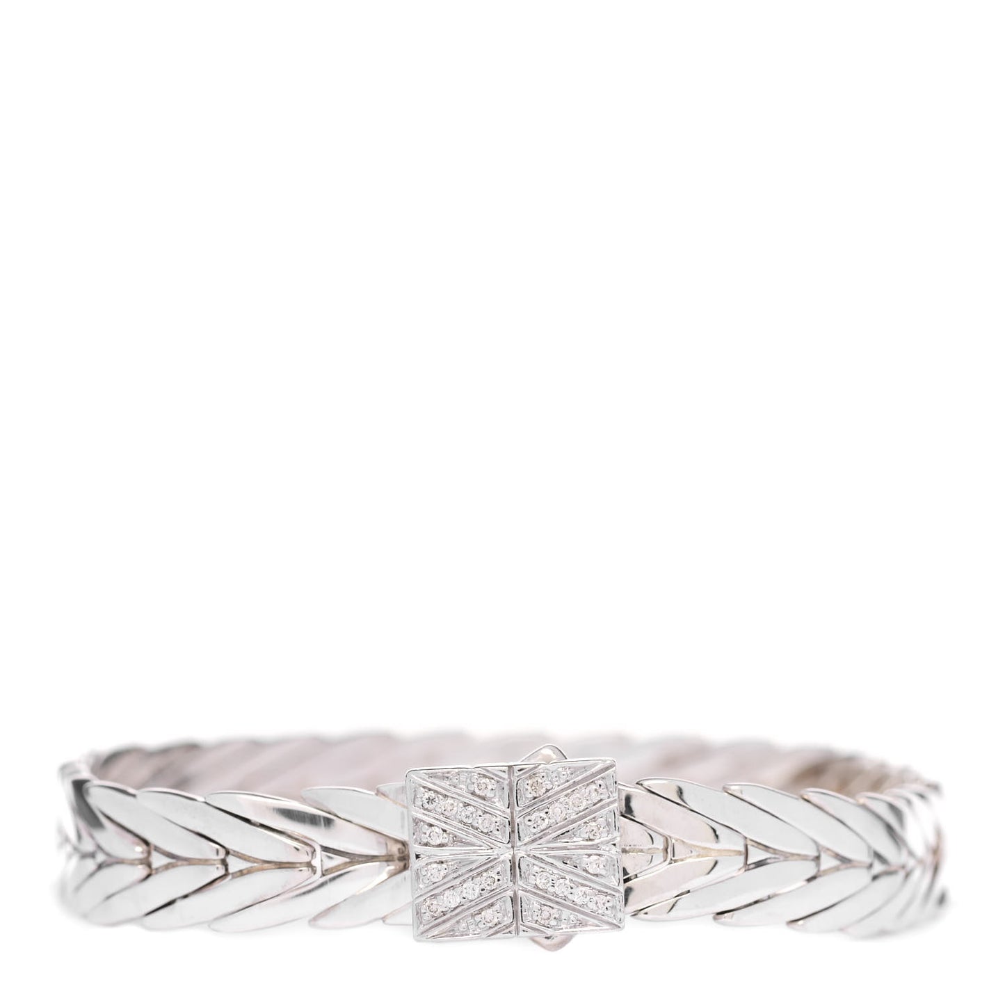 Sterling Silver Diamond 9mm Modern Chain Bracelet