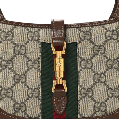 Gucci GG Supreme Monogram Azalea Calfskin Web Mini Jackie 1961 Hobo Beige Ebony Brown Sugar 8 of 11