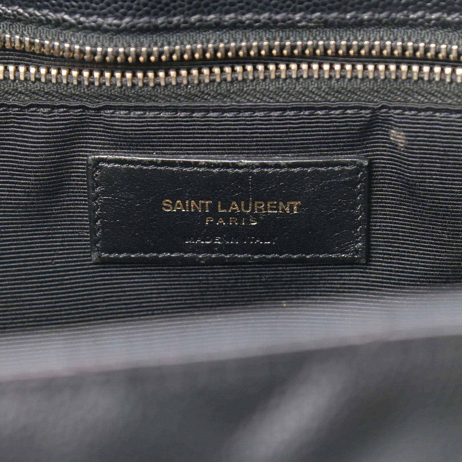 Saint Laurent Grain De Poudre Matelasse Chevron Monogram Shopping Bag Black 6 of 20