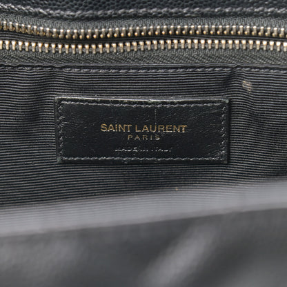 Saint Laurent Grain De Poudre Matelasse Chevron Monogram Shopping Bag Black 6 of 20