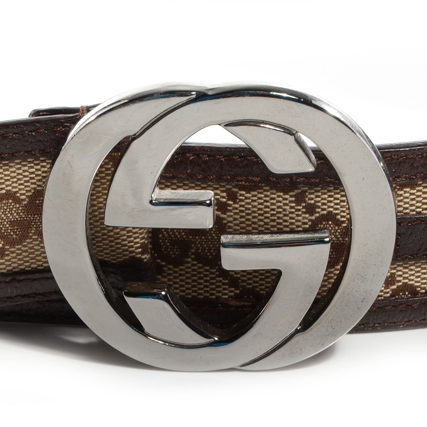 Gucci Monogram GG Belt 80 32 Brown 5 of 5