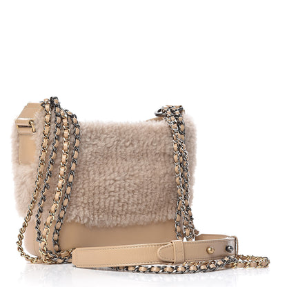 Chanel Shearling Small Gabrielle Hobo Dark Beige 3 of 10