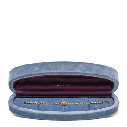 Gucci 18K Yellow Gold Diamond Fire Opal Lion Head Bracelet 6 of 6