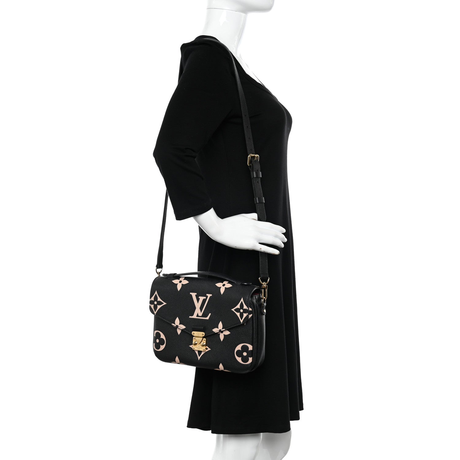 Louis Vuitton Empreinte Monogram Giant Pochette Metis Black Beige 2 of 9