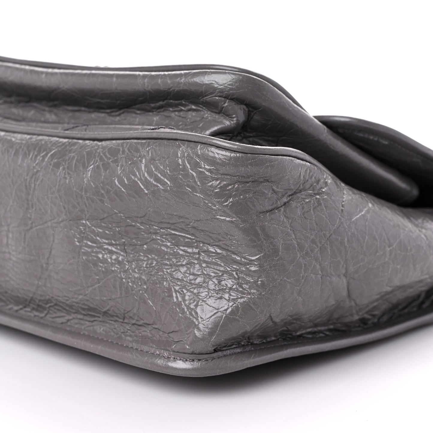 Crinkled Calfskin Matelasse Monogram Medium Niki Chain Satchel Fog