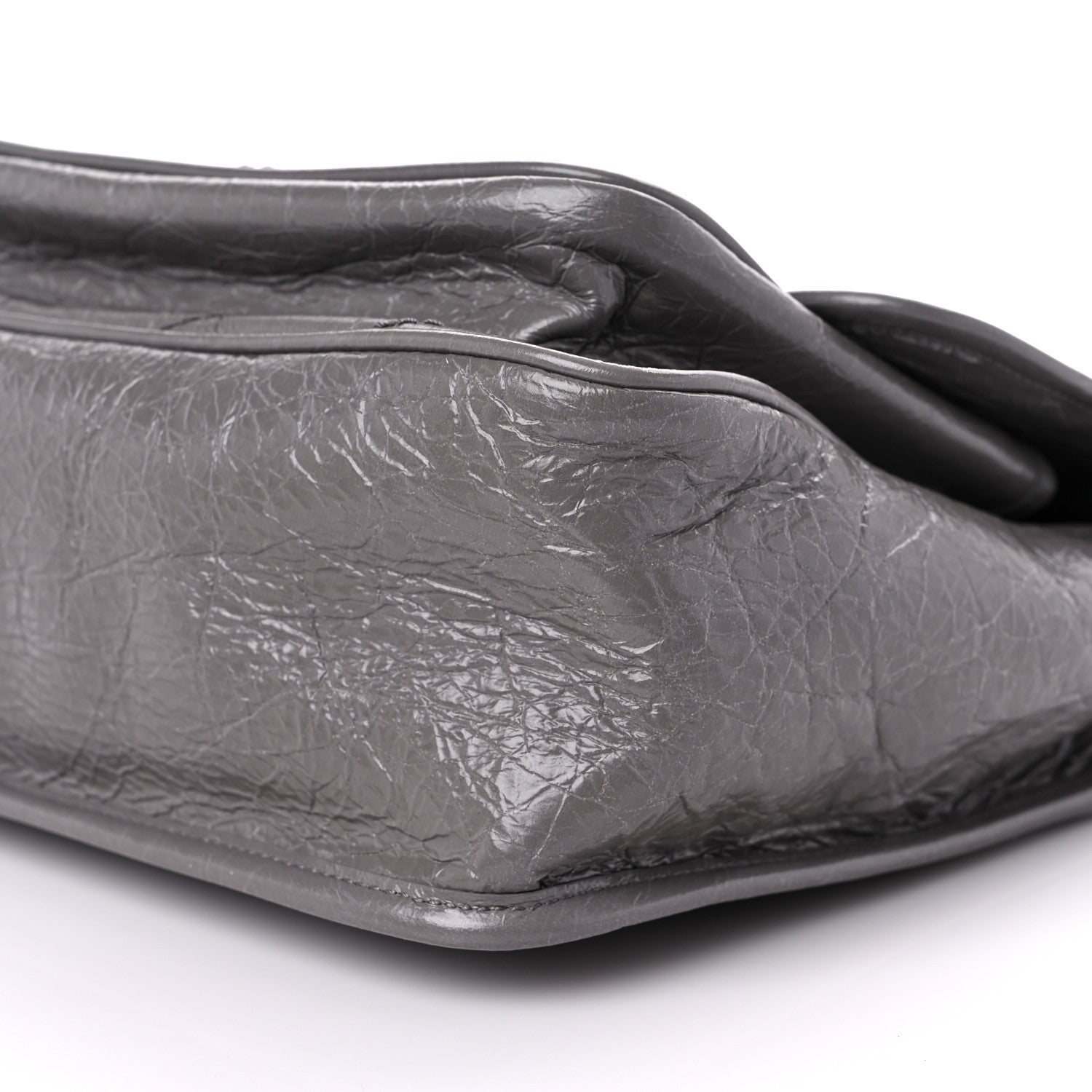 Saint Laurent Crinkled Calfskin Matelasse Monogram Medium Niki Chain Satchel Fog 9 of 9