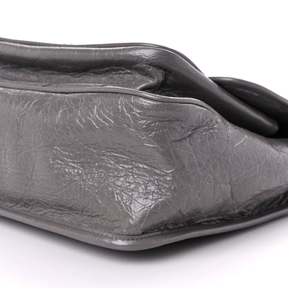 Saint Laurent Crinkled Calfskin Matelasse Monogram Medium Niki Chain Satchel Fog 9 of 9