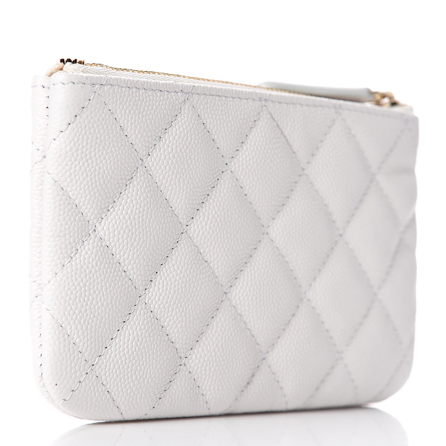 Chanel Caviar Quilted Small Cosmetic Case White 3 of 8