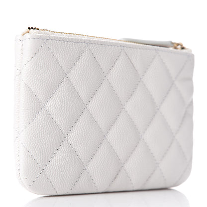 Chanel Caviar Quilted Small Cosmetic Case White 3 of 8