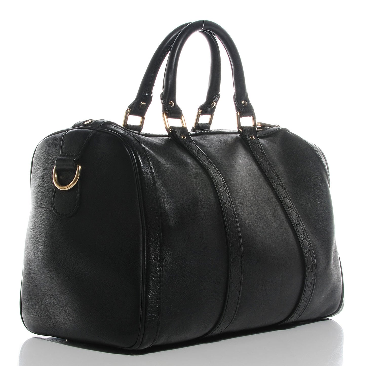 Calfskin Microguccissima Trim Medium Boston Black