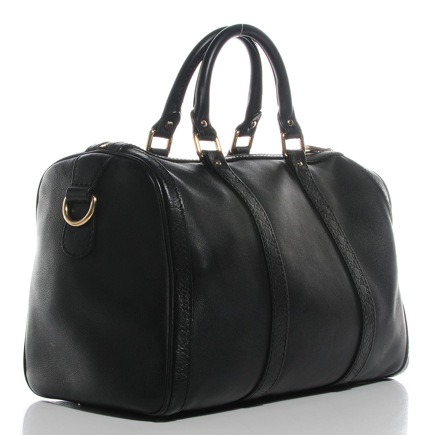 Gucci Calfskin Microguccissima Trim Medium Boston Black 3 of 9