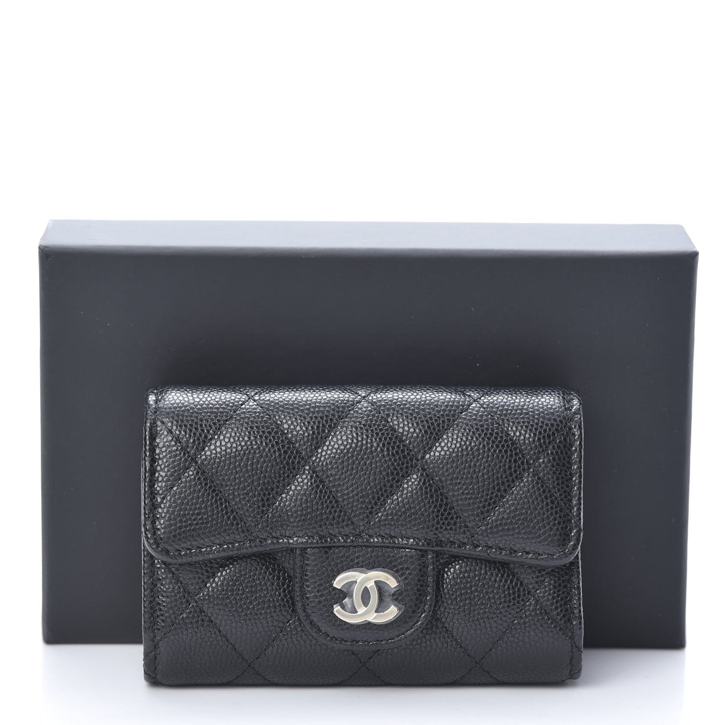Caviar Quilted Classic 4 Key Holder Wallet Black