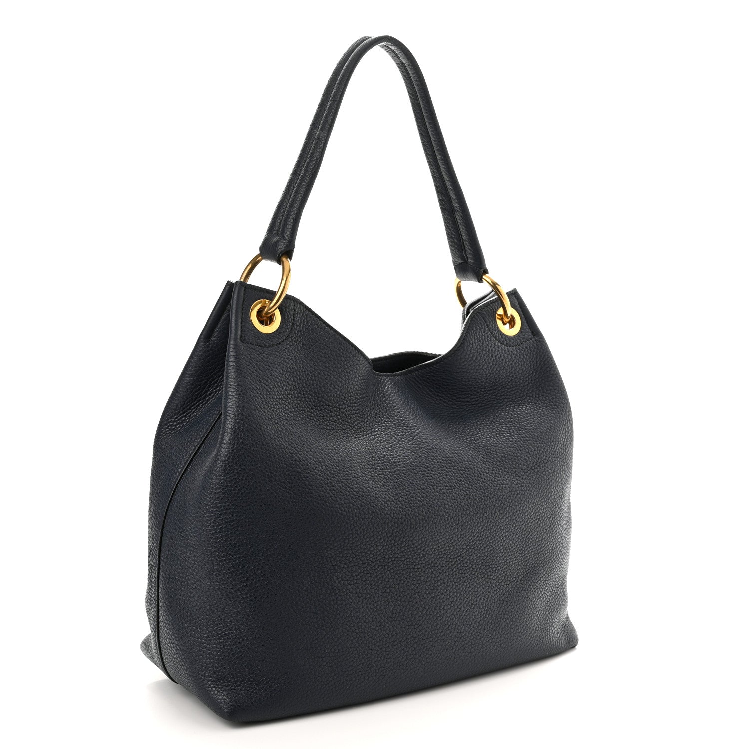 Prada Vitello Phenix Embossed Logo Hobo Baltico 3 of 10