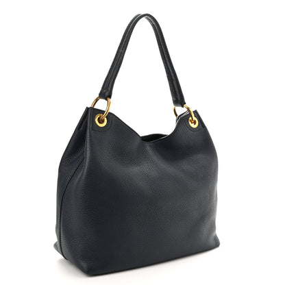 Prada Vitello Phenix Embossed Logo Hobo Baltico 3 of 10