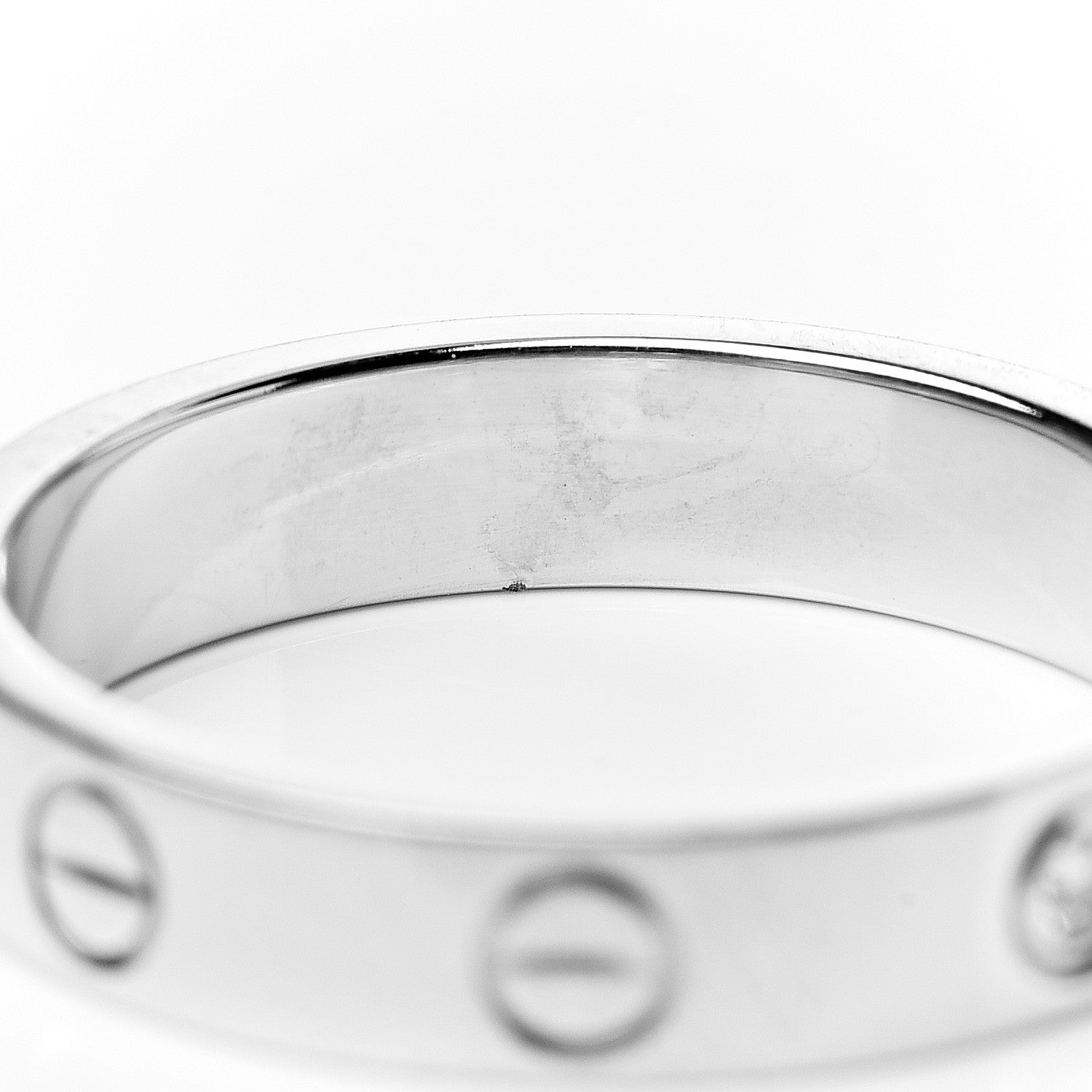 Cartier 18K White Gold Diamond 4mm LOVE Wedding Band Ring 53 6.25 5 of 6