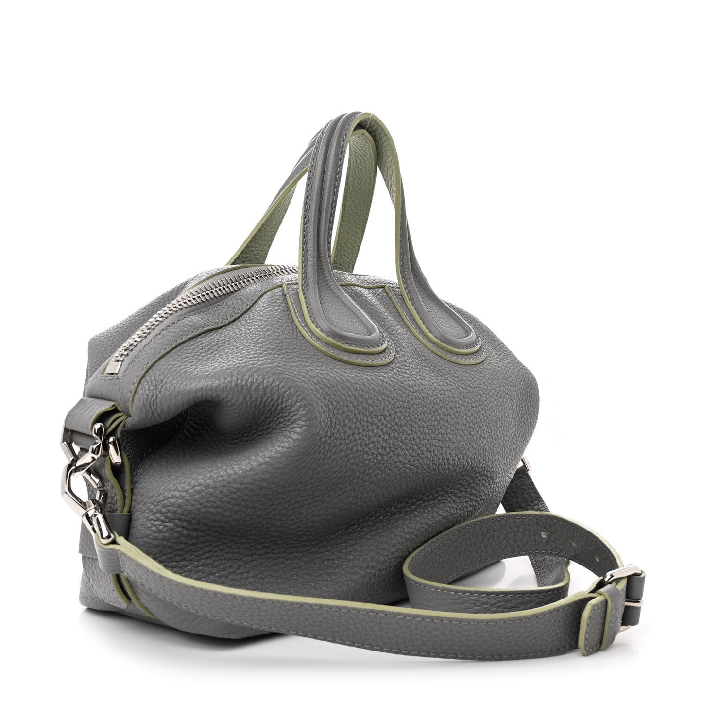 Pebbled Calfskin Small Nightingale Pearl Grey