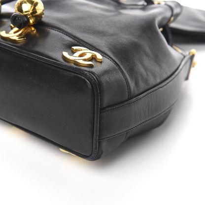 Chanel Lambskin Drawstring Bucket Bag Black 11 of 12