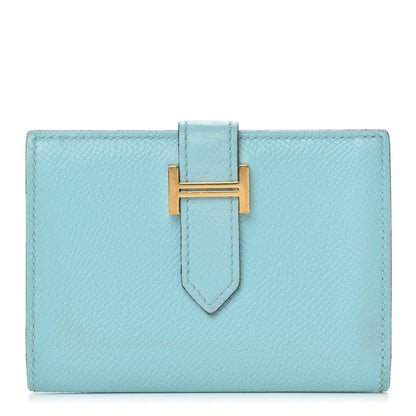 Hermes Epsom Bearn Card Holder Wallet Bleu Atoll 1 of 7