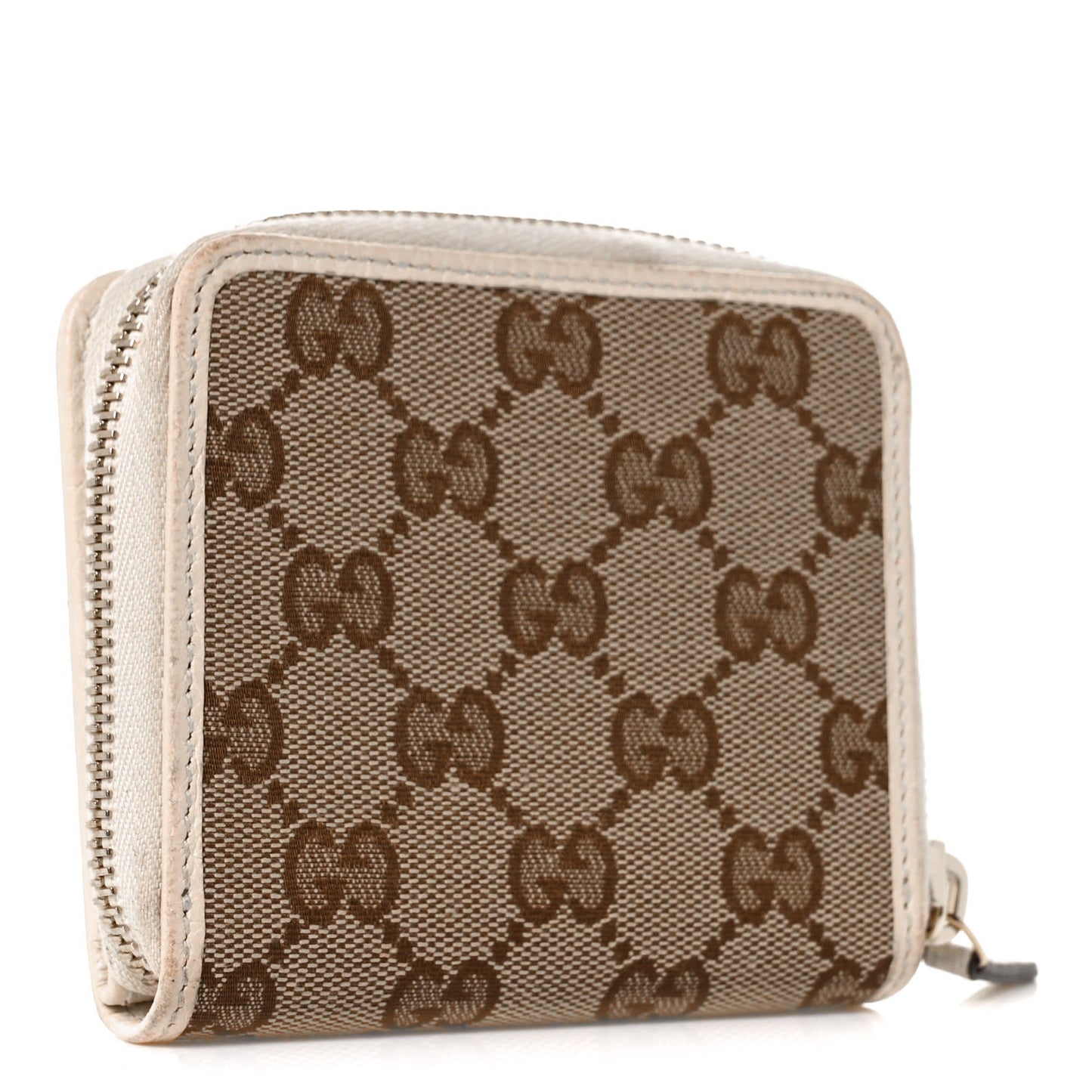 Monogram Dollar Calfskin Zip Around French Flap Wallet Beige Ebony Avoire