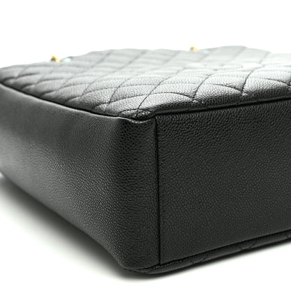 Chanel Caviar Quilted Vertical Grand Shopping Tote GST Black 9 of 10