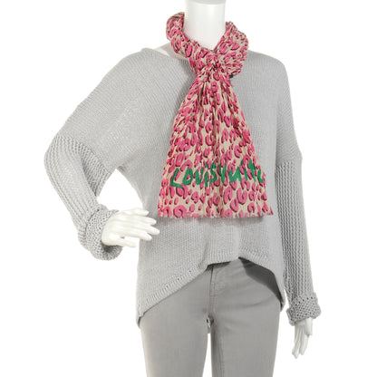 Louis Vuitton Cotton Leopard Pareo Blanc Corail 2 of 7