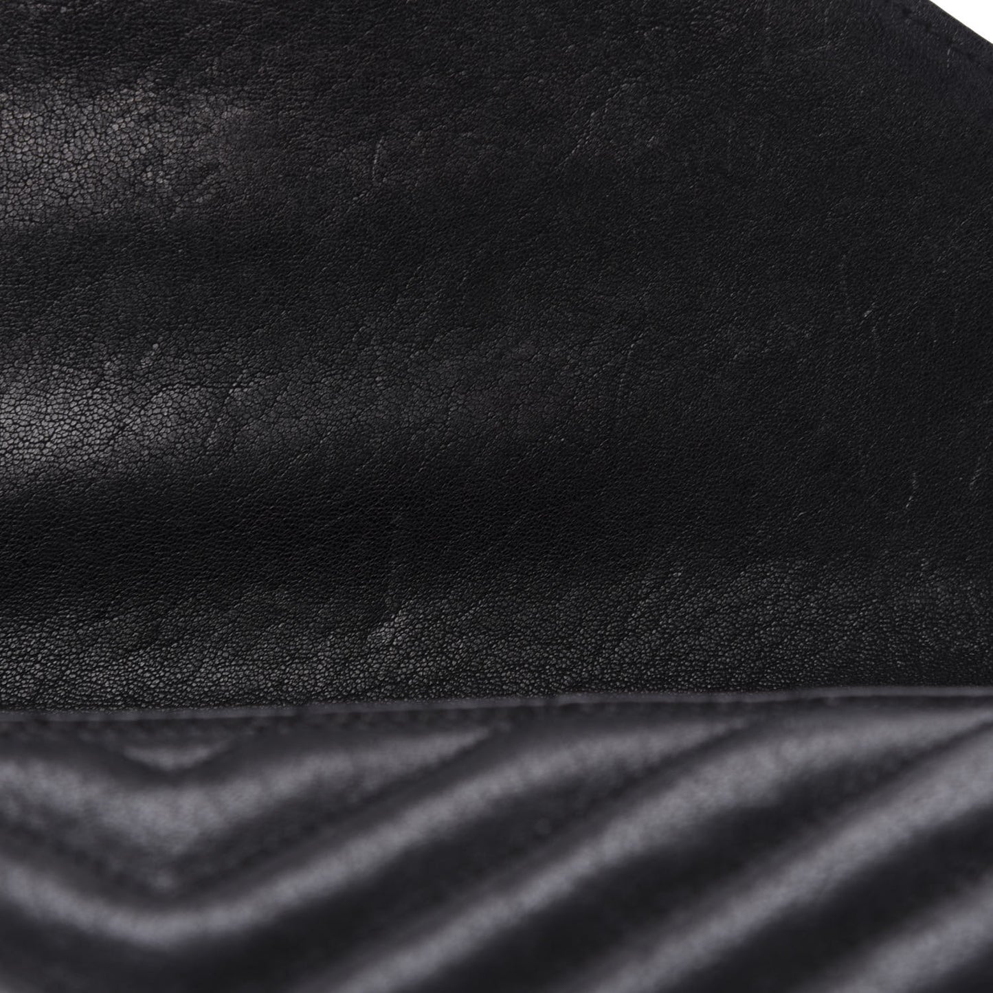 Sheepskin Matelasse Chevron Monogram Medium College Bag Black