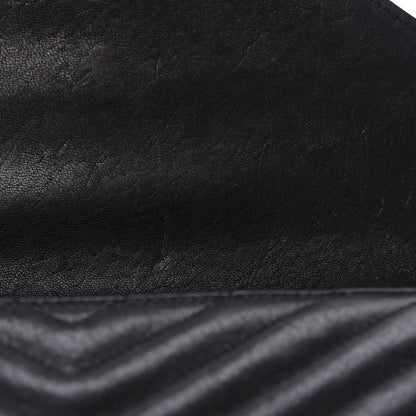 Saint Laurent Sheepskin Matelasse Chevron Monogram Medium College Bag Black 9 of 16