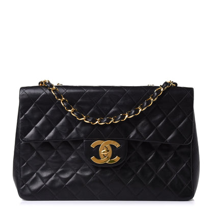 Chanel Lambskin Quilted XL Jumbo Single Flap Black 1 of 10