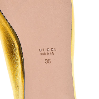 Gucci Metallic Nappa Patent Hannelore Detachable Platform Sandals 36 Gold 13 of 16