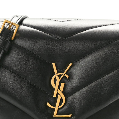 Saint Laurent Calfskin Y Quilted Monogram Toy Loulou Crossbody Bag Black 9 of 11