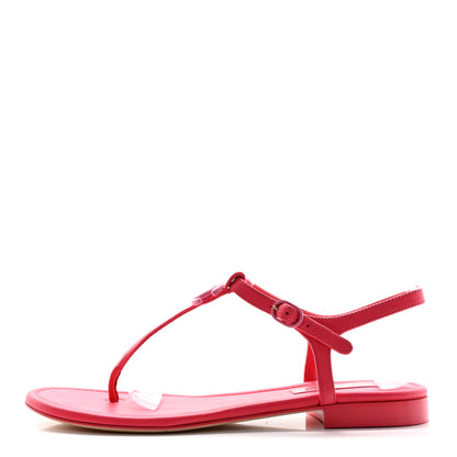 Chanel Lambskin CC Thong Sandals 40 Pink 1 of 9