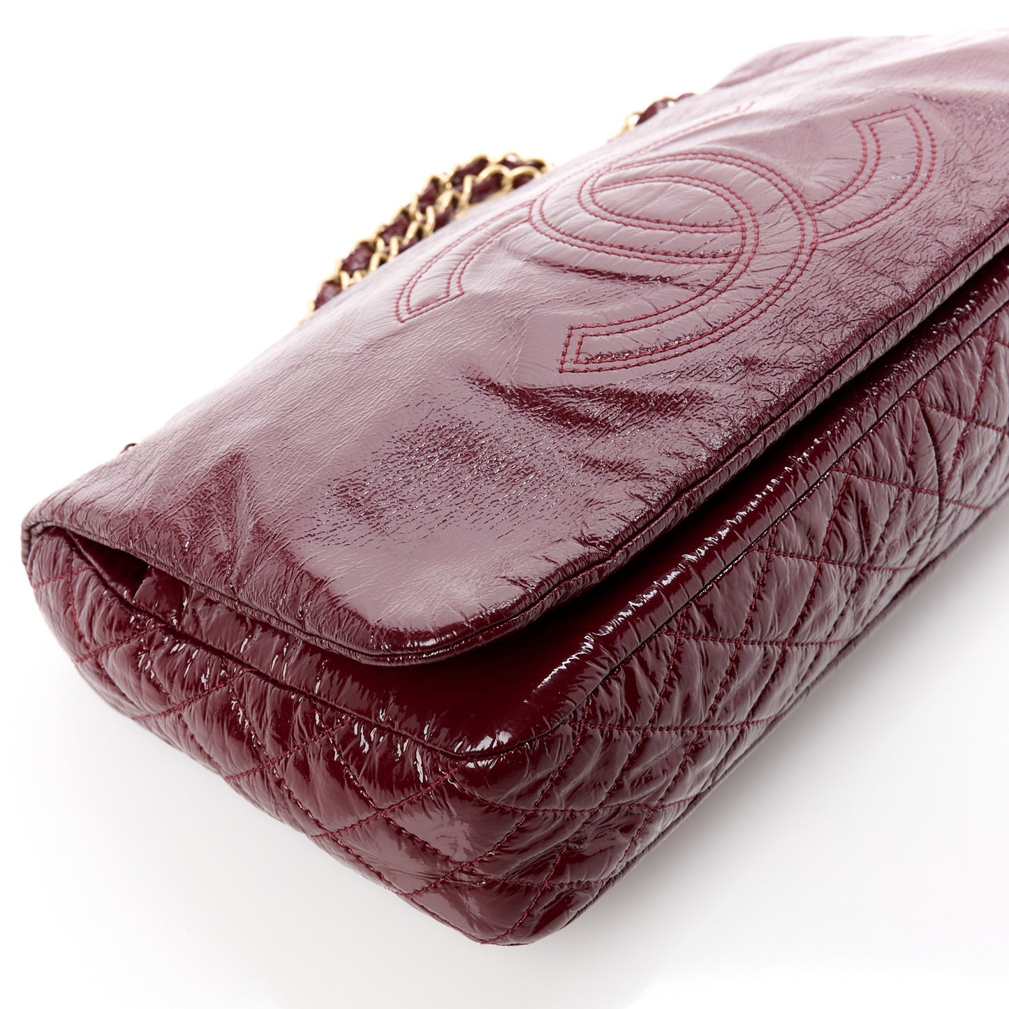 Vinyl Rock and Chain Medium Flap Bordeaux