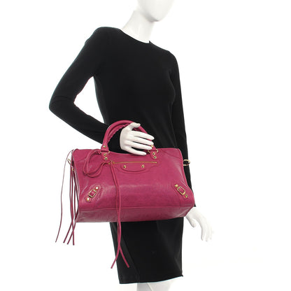 Balenciaga Agneau Classic Gold Hardware City Rose Dahlia 3 of 8