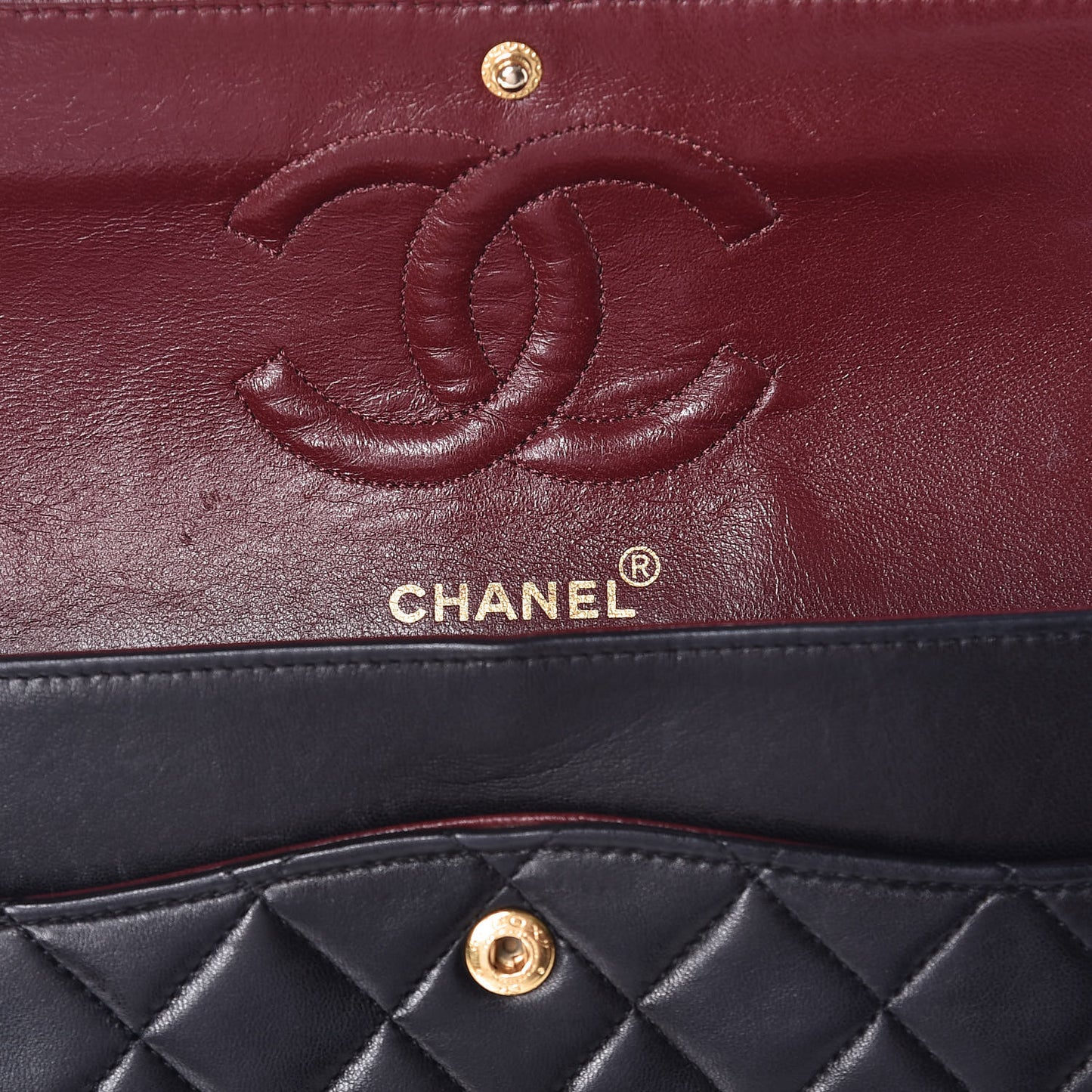Lambskin Quilted Medium Double Flap Bag Black