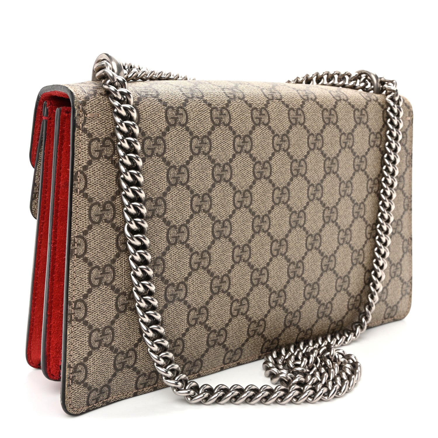 Gucci GG Supreme Monogram Small Dionysus Shoulder Bag Red 3 of 13