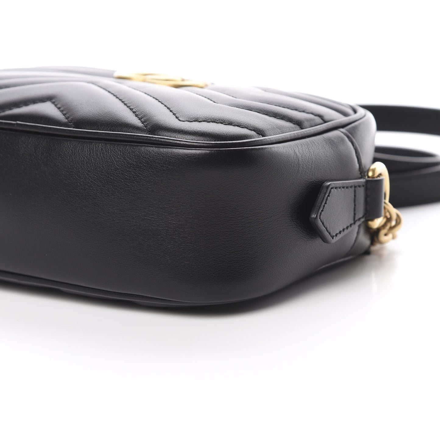 Calfskin Matelasse Mini GG Marmont Chain Shoulder Bag Black