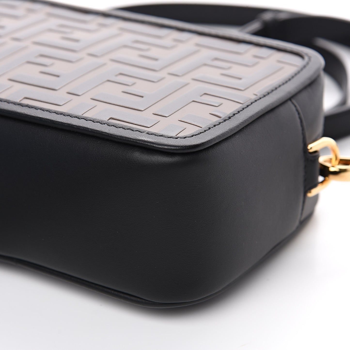 Vitello Century Bi-Color FF 1974 Embossed Mini Camera Case Maya Black