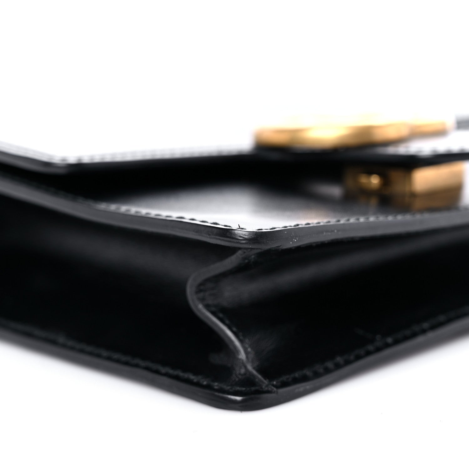 Gucci Knight Calfskin Small GG Marmont Chain Handle Bag Black 9 of 18
