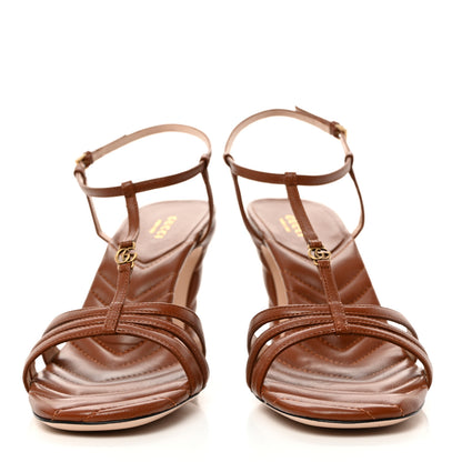 Gucci Nappa Matelasse T-Strap 40mm Sandals 42 Brown Papaya 2 of 8