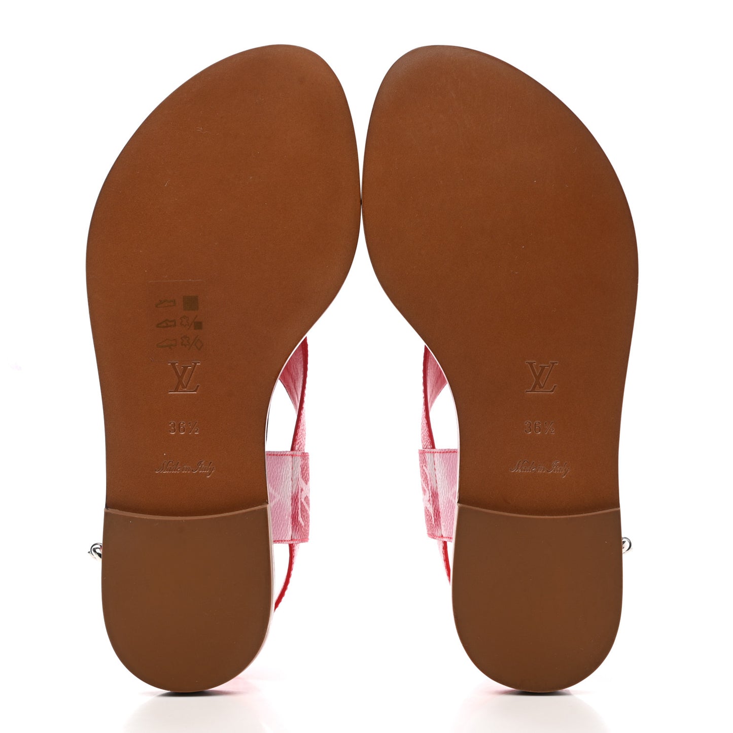 Monogram Escale Palma Flat Sandals 36.5 Rouge