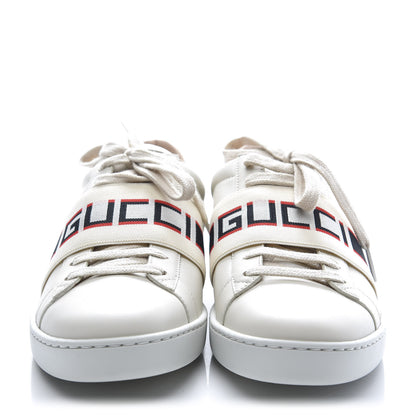 Gucci Calfskin Stripe Womens New Ace Sneakers 37 New Mystic White Ecru Red Flame 2 of 10