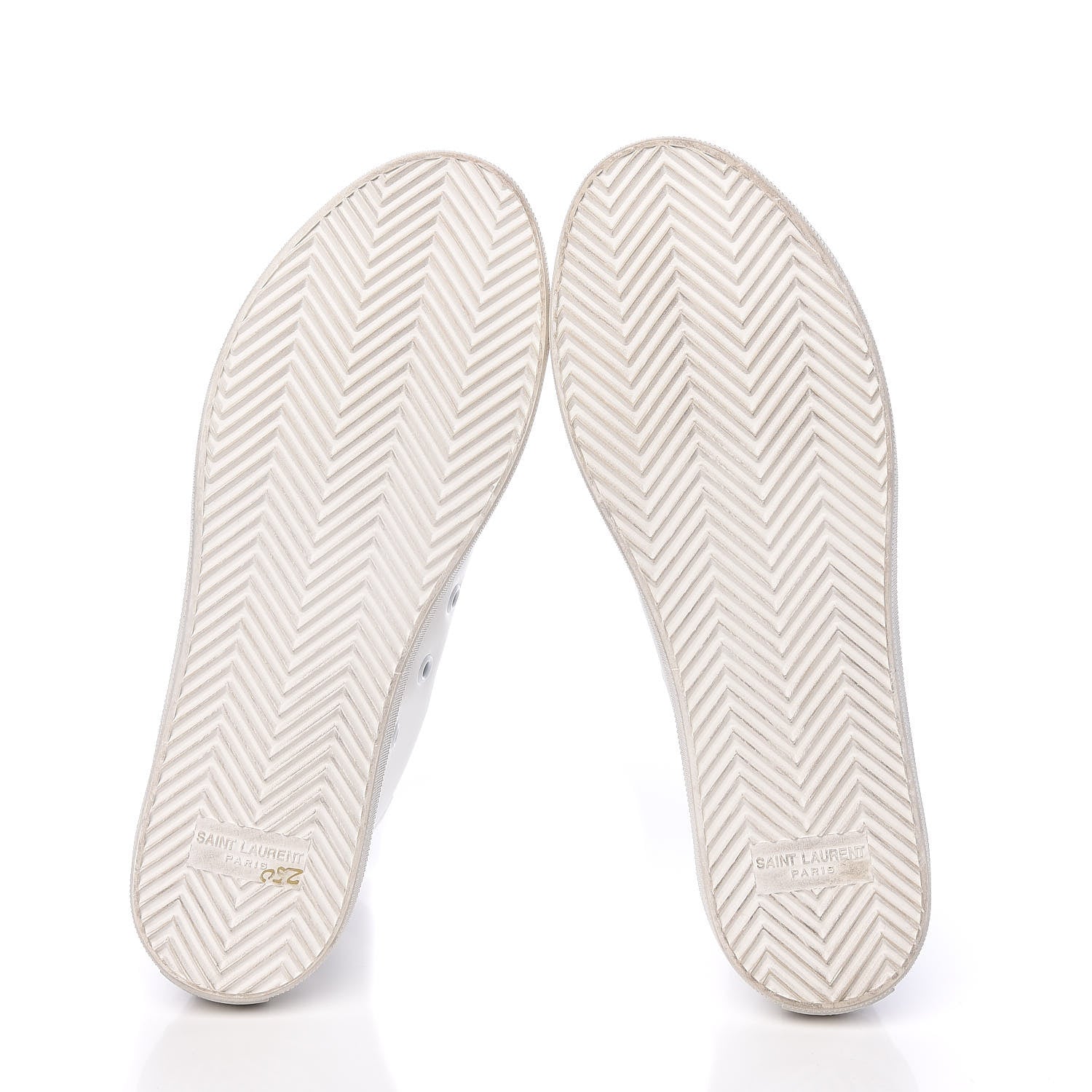 Saint Laurent Distressed Calfskin Bedford Logo-Appliqued Hightop Sneakers 38 White 5 of 12