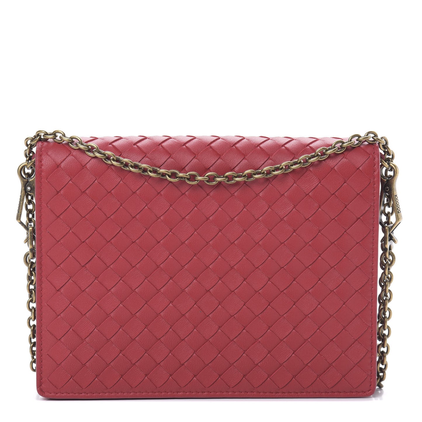 Nappa Intrecciato Chain Wallet China Red