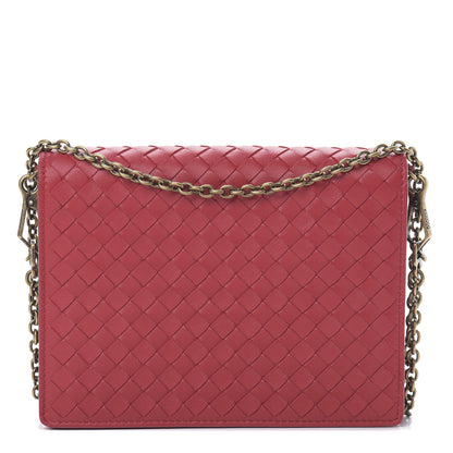 Bottega Veneta Nappa Intrecciato Chain Wallet China Red 1 of 12