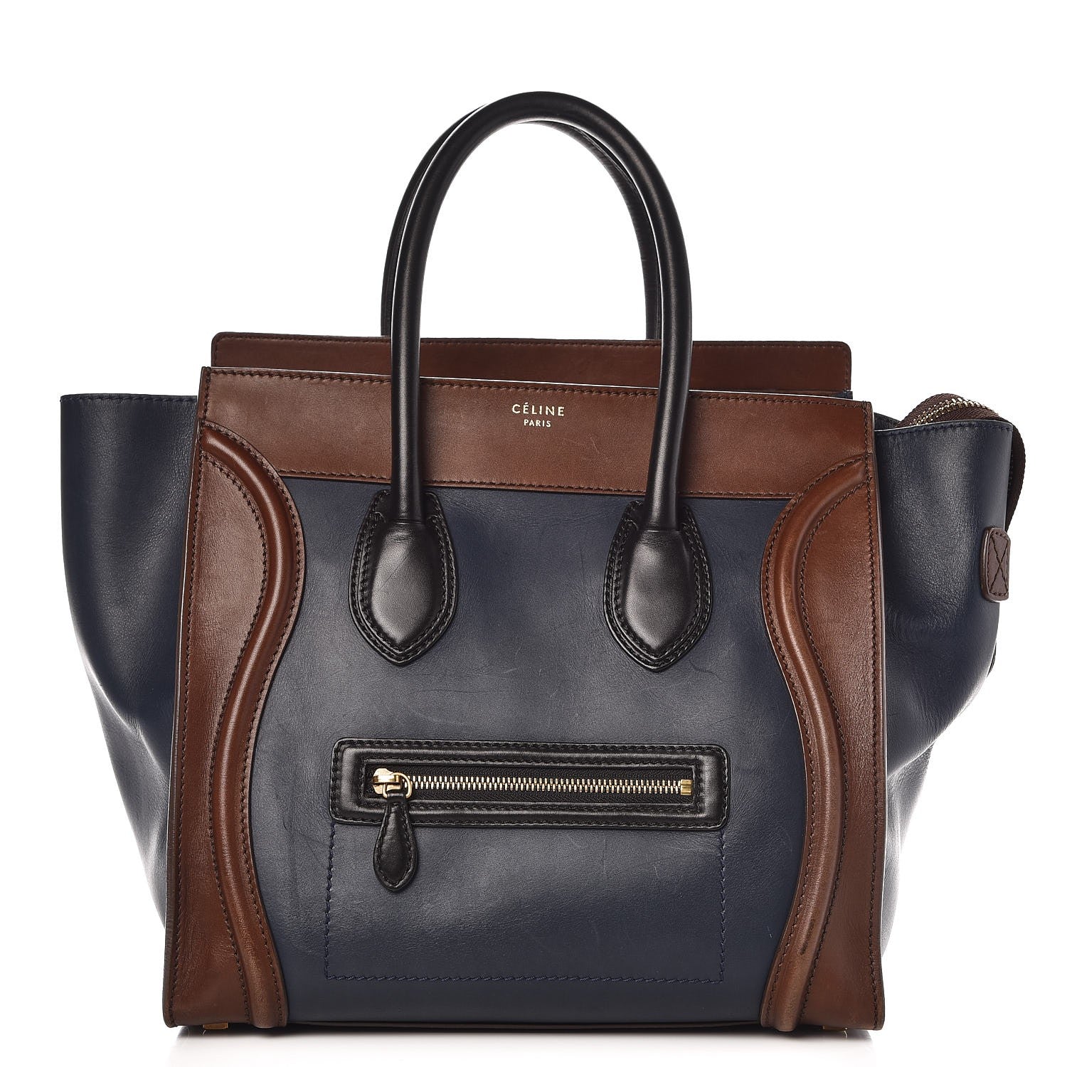 Celine Smooth Calfskin Mini Tri-Color Luggage Navy Blue 1 of 14