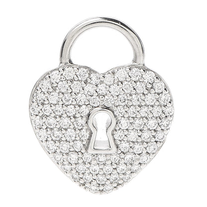 Tiffany Platinum Diamond Small Heart Lock Charm Pendant 1 of 4